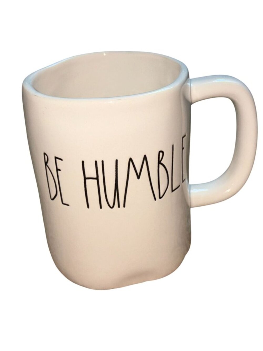 RAE DUNN ~ ARTISAN COLLECTION "BE HUMBLE" WHITE CERAMIC MUG -18 Oz